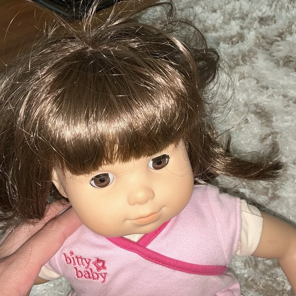 American Girl Bitty Baby Brunette Toddler Twin One Doll Vintage Pink Onsie